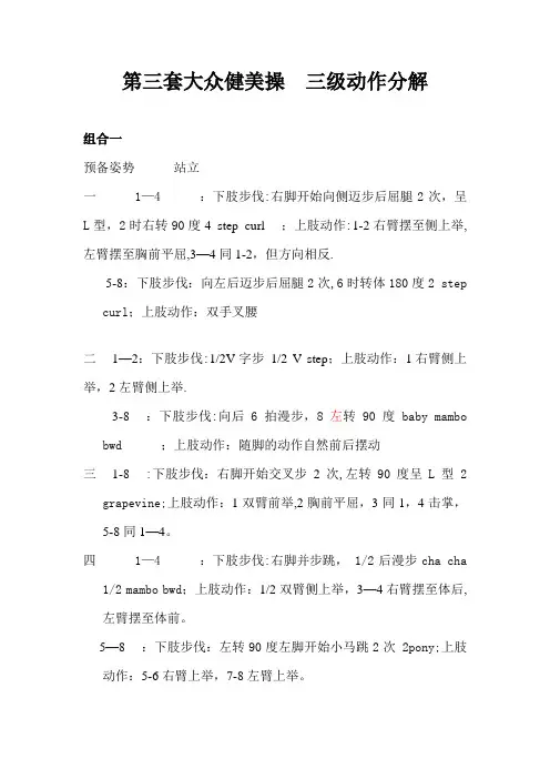 第三套大众健美操三级动作分解