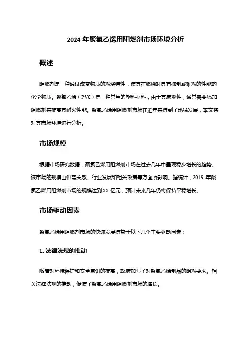 2024年聚氯乙烯用阻燃剂市场环境分析