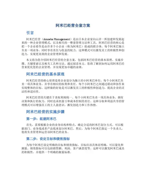阿米巴经营全套方案