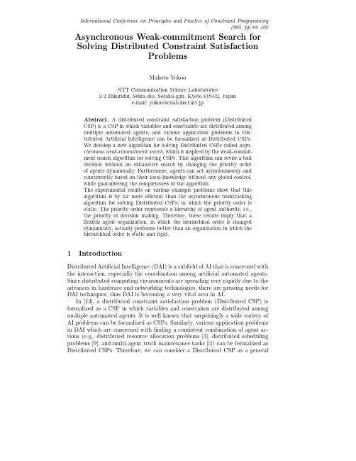 International Conference on Principles and Practice of Constraint Programming 1995, pp.88–