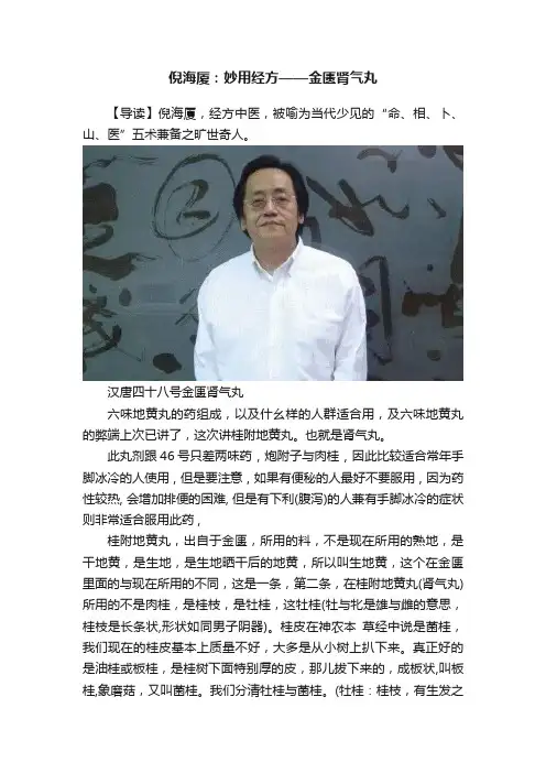 倪海厦：妙用经方——金匮肾气丸