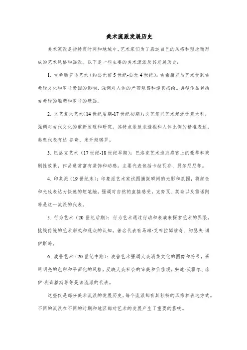美术流派发展历史