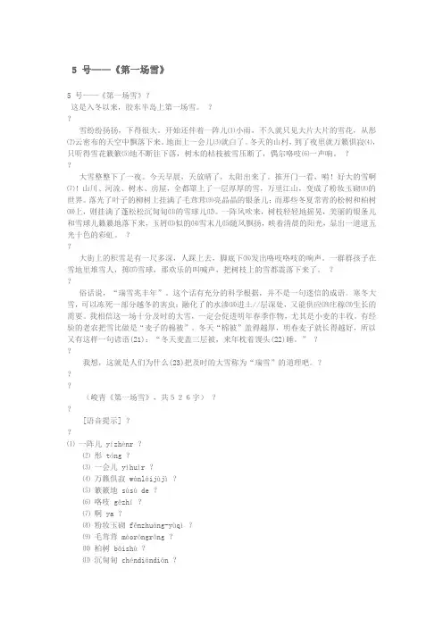 《第一场雪》