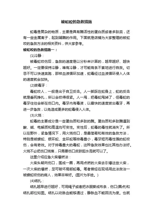 被蛇咬的急救措施