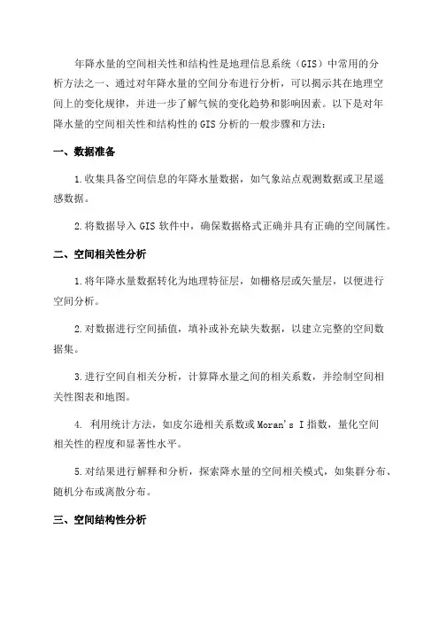 分析年降水量的空间相关性和结构性gis