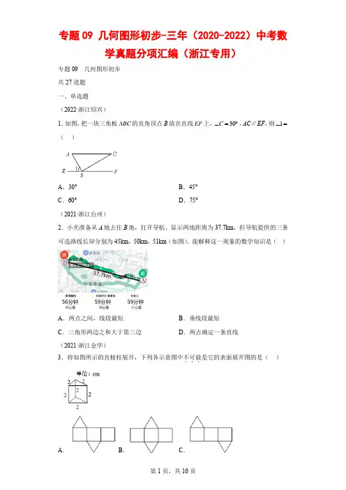 专题09 几何图形初步(含解析)