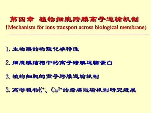 农学植物生理学植物细胞跨膜离子运输
