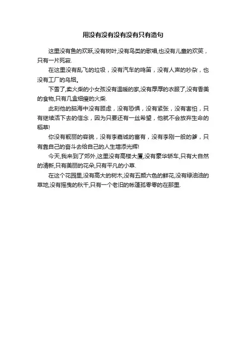 用没有没有没有没有只有造句