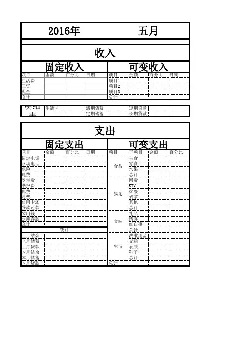 大学生最好用的记账表格