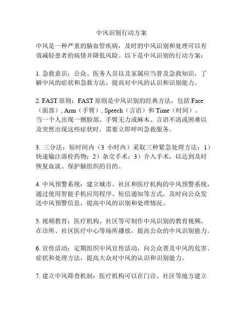 中风识别行动方案