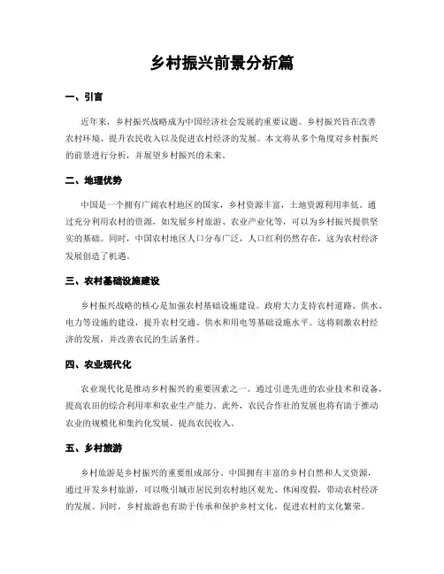乡村振兴前景分析篇