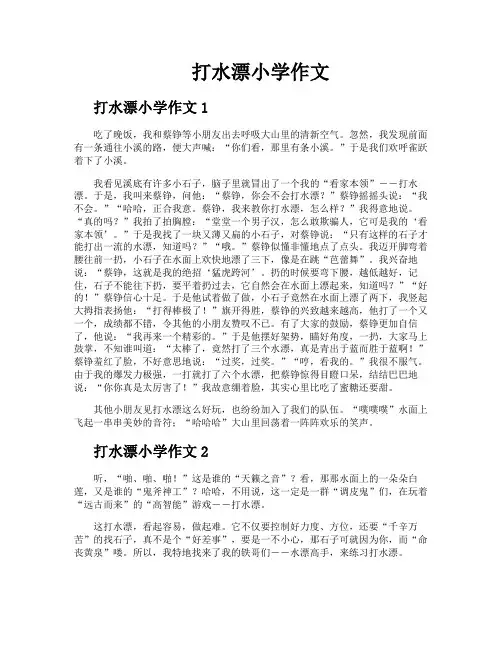 打水漂小学作文