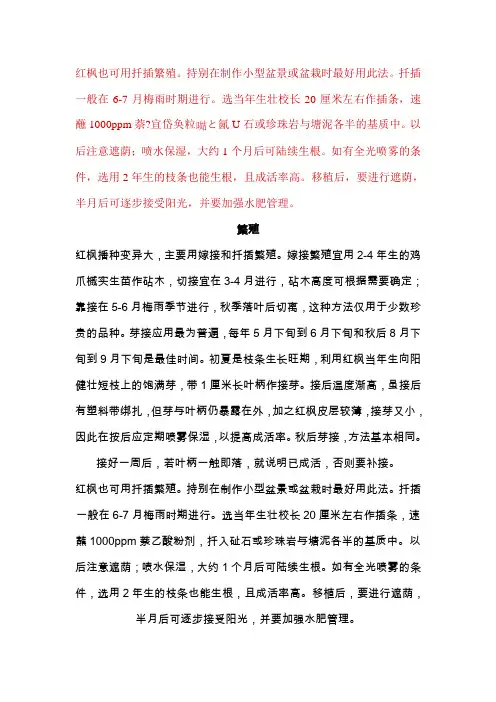 鸡爪槭繁殖方法