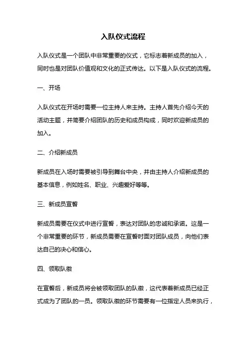 入队仪式流程