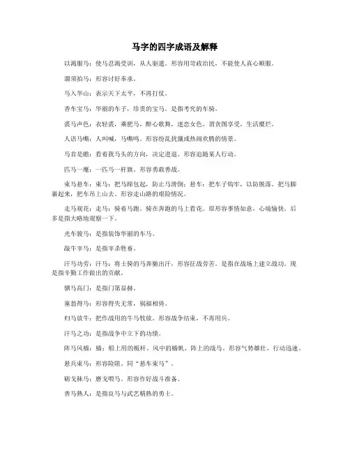 马字的四字成语及解释