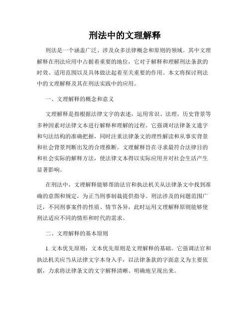 刑法中的文理解释