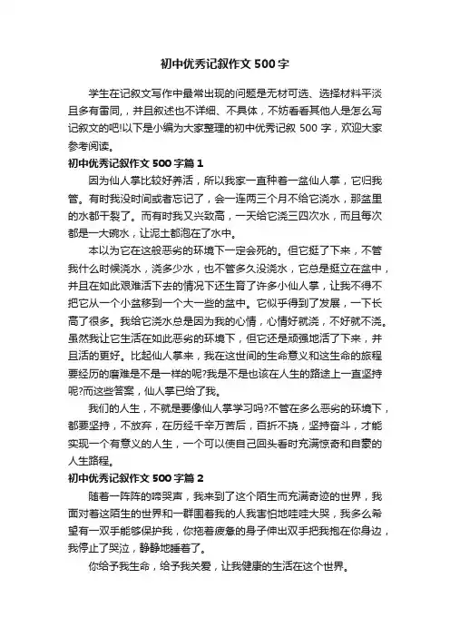 初中优秀记叙作文500字