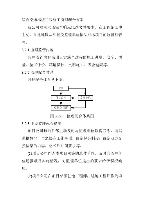 综合交通枢纽工程施工监理配合方案