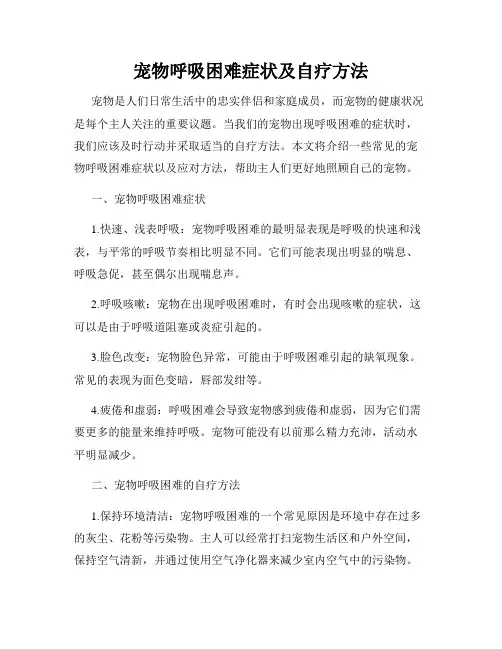 宠物呼吸困难症状及自疗方法