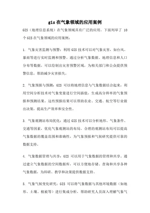 gis在气象领域的应用案例