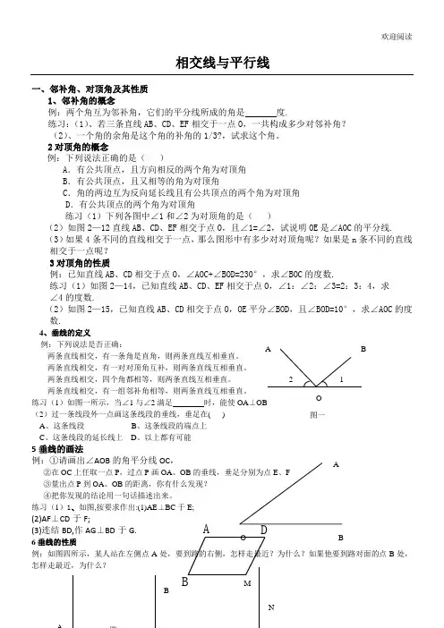 相交线与平行线讲义