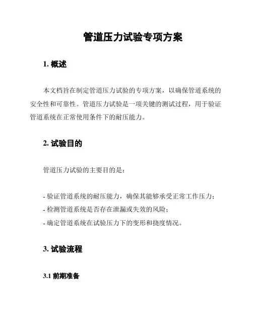 管道压力试验专项方案