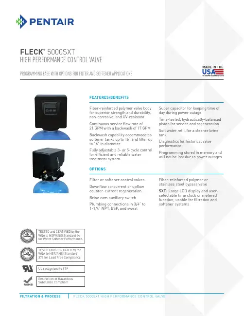 Fleck 5000SXT高性能控制阀说明书