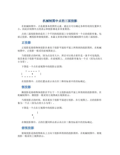 机械制图中点的三面投影
