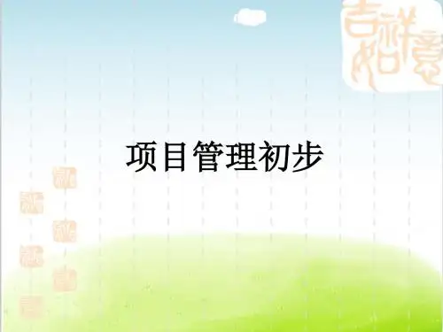 项目管理初步概述PPT(共 73张)
