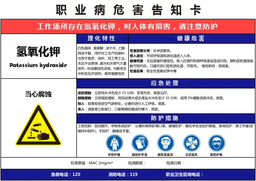 【氢氧化钾】职业病危害告知卡(精编版)