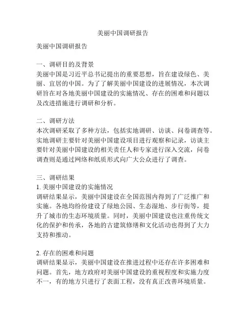 美丽中国调研报告
