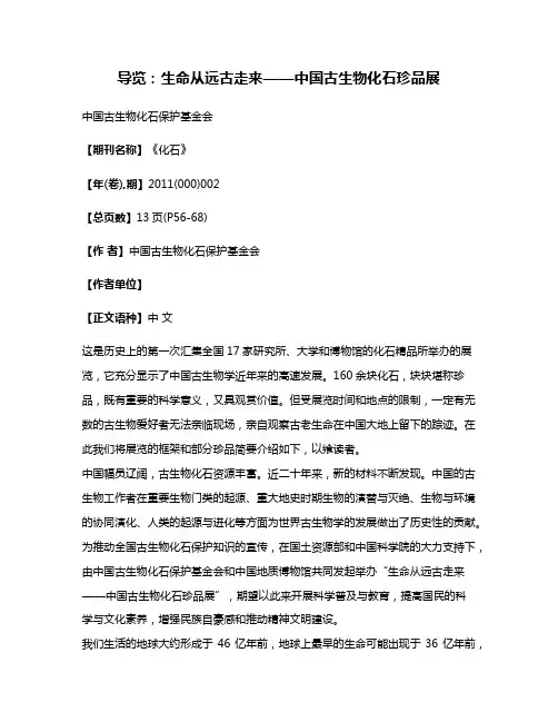 导览:生命从远古走来——中国古生物化石珍品展