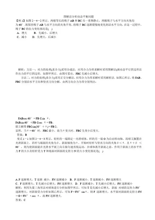 图解法分析动态平衡问题