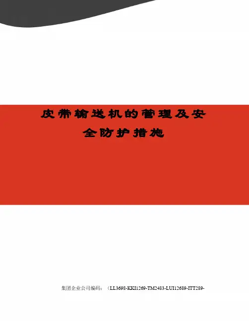 皮带输送机的管理及安全防护措施