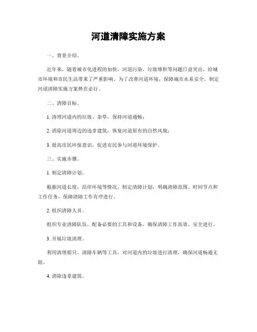 河道清障实施方案