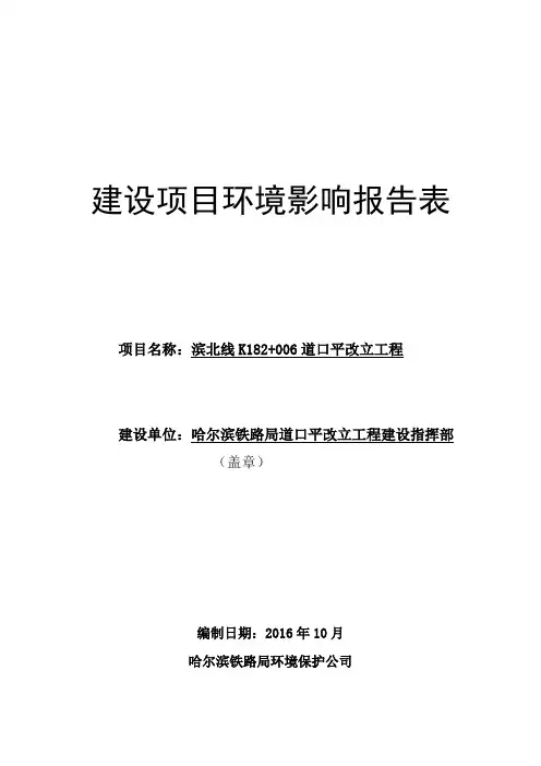 环境影响评价报告公示：道口平改立工程2环评报告