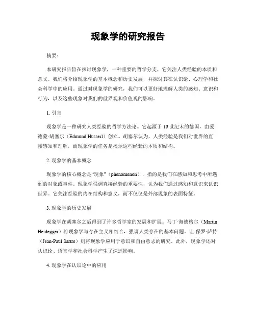 现象学的研究报告