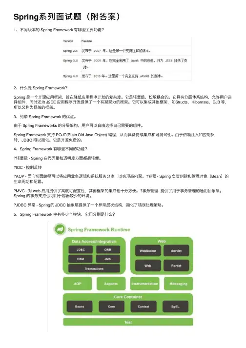 Spring系列面试题（附答案）