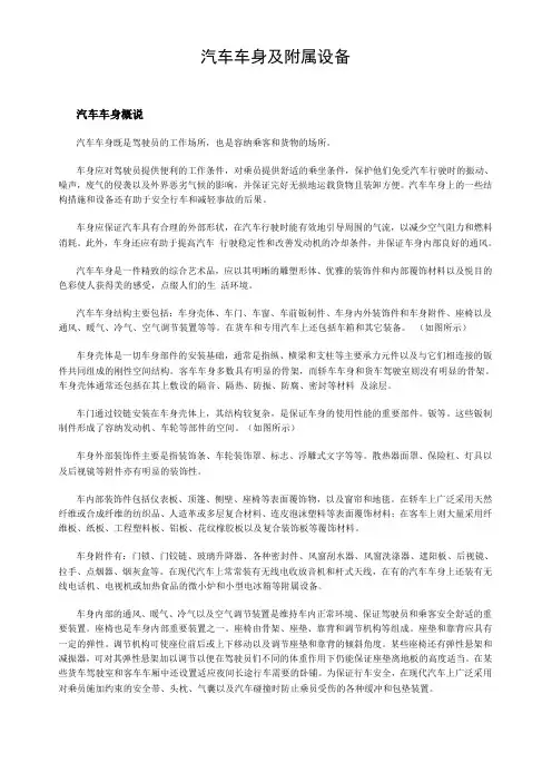 汽车车身及附属设备