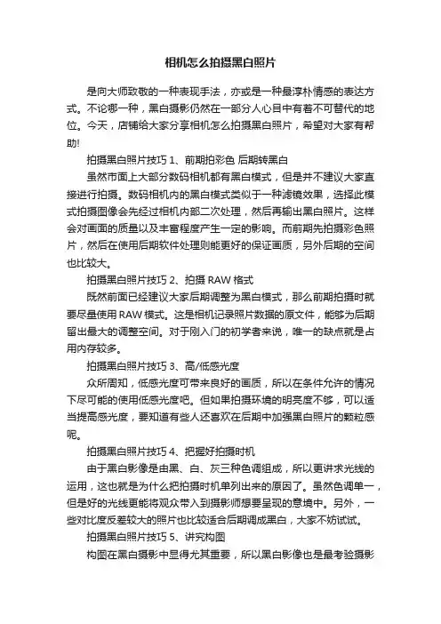 相机怎么拍摄黑白照片