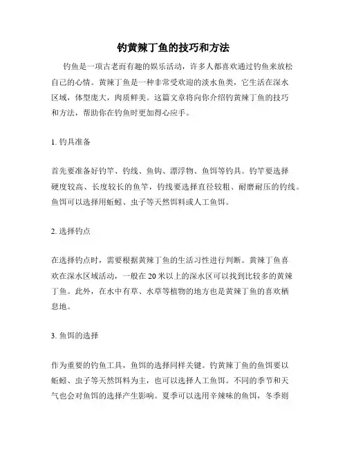 钓黄辣丁鱼的技巧和方法