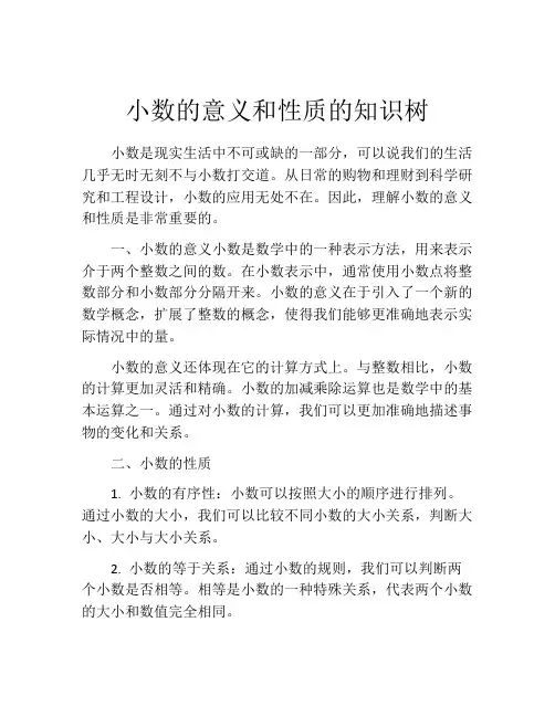 小数的意义和性质的知识树