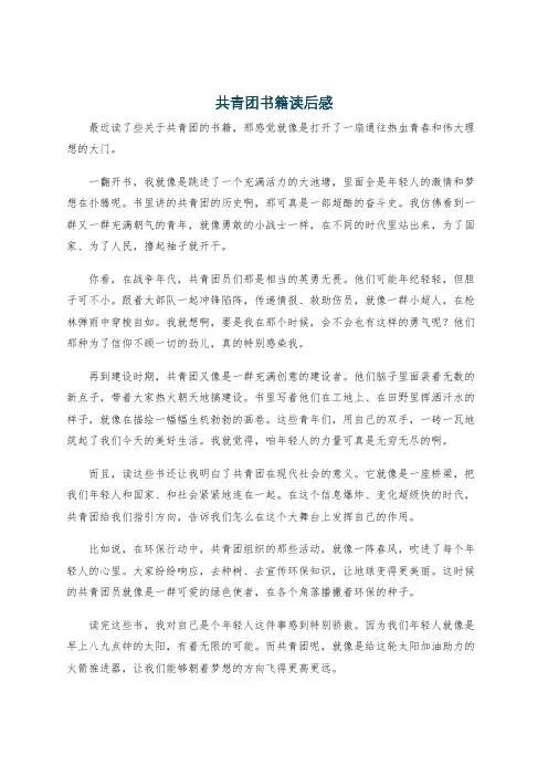 共青团书籍读后感