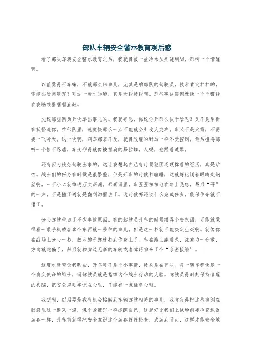 部队车辆安全警示教育观后感
