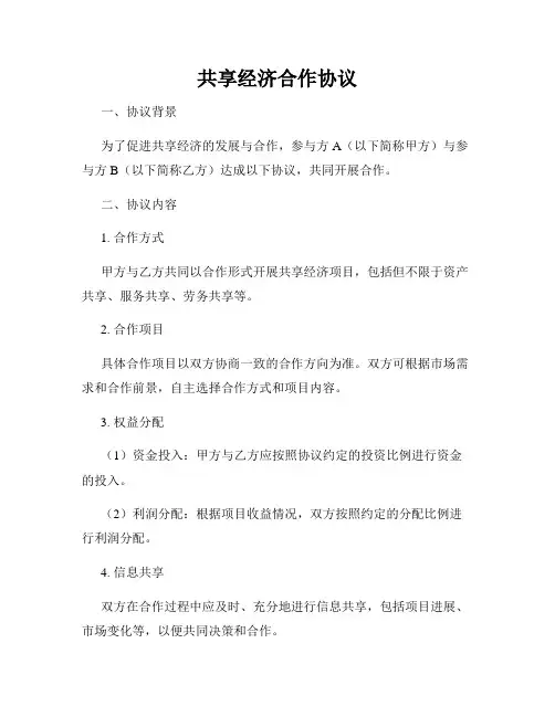 共享经济合作协议