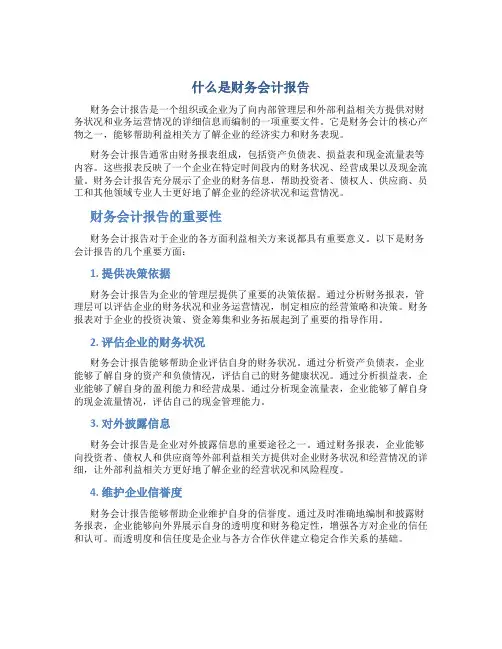 什么是财务会计报告