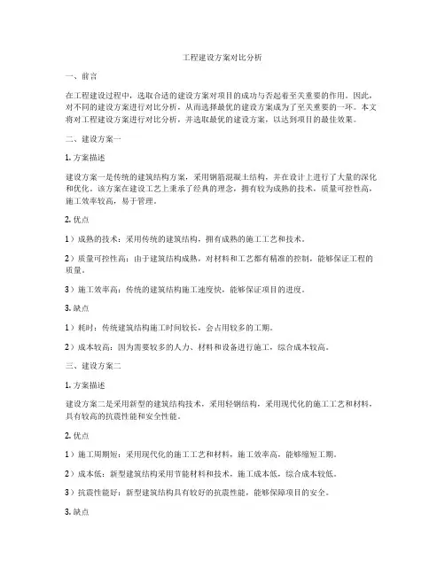 工程建设方案对比分析