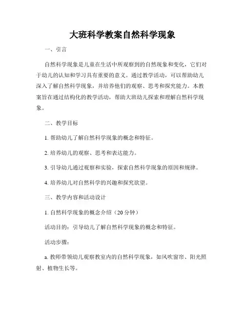 大班科学教案自然科学现象