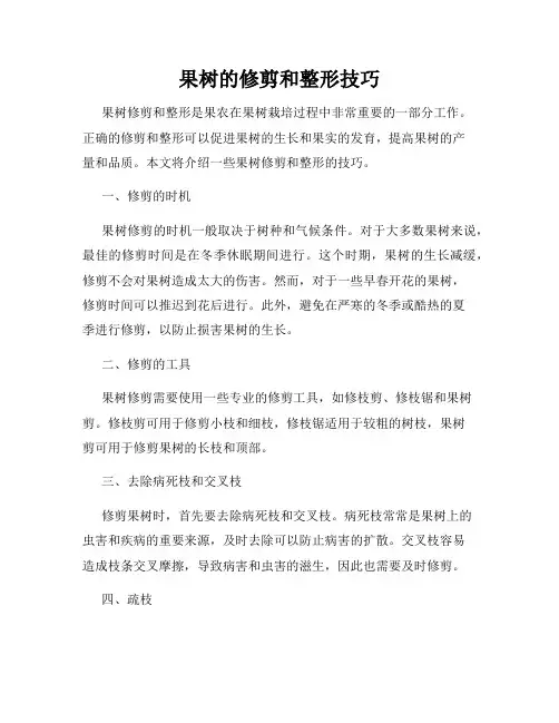 果树的修剪和整形技巧