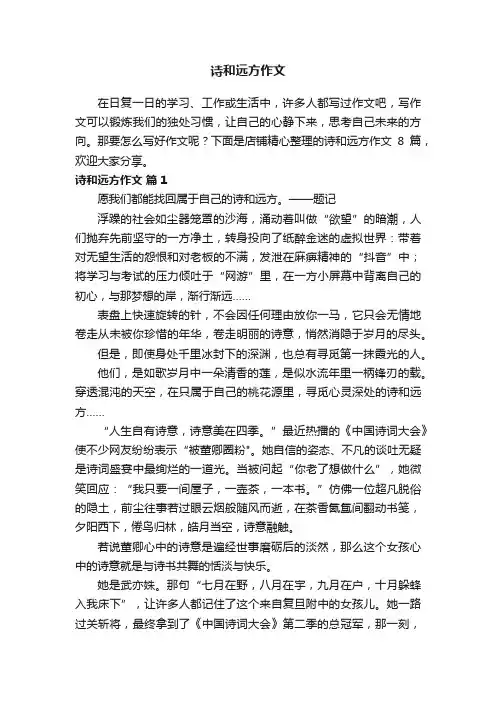 诗和远方作文
